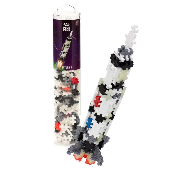PLUS PLUS - Mini Maker Tube - Saturn V Rocket, Apollo 11 Space Playset - 240 Pie Carousel 1