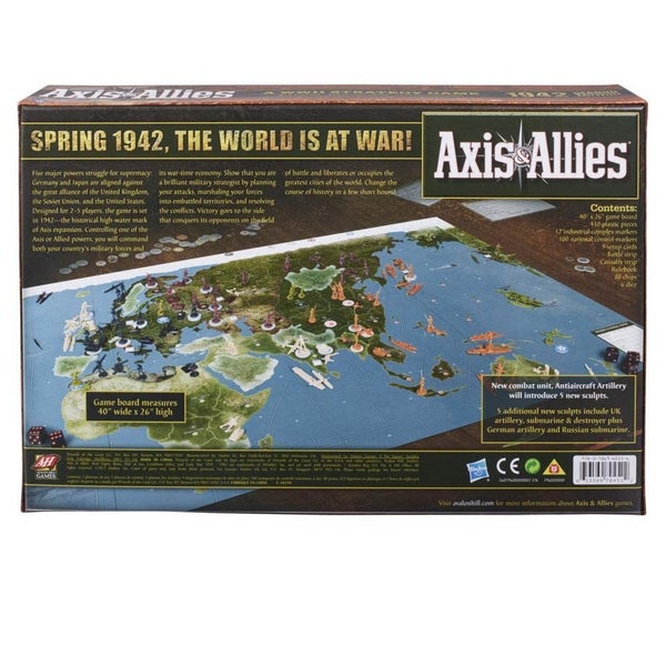 Avalon Hill Axis & Allies 1942 Second Edition WWII Strategy Board Game, with Ext Carousel 2