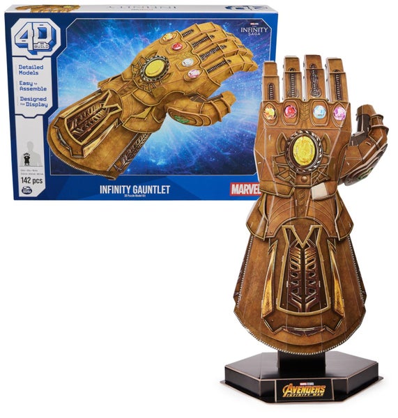 4D Build, Marvel Infinity Gauntlet 3D Puzzle Model Kit with Stand 142 Pcs | Than Carousel 1