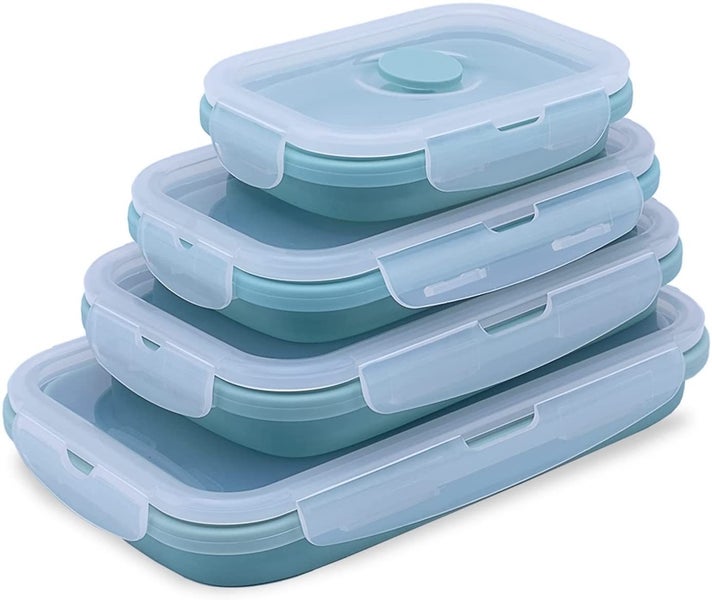 Set of 4 Collapsible Silicone Food Storage Container With BPA Free, Leftover Carousel 1