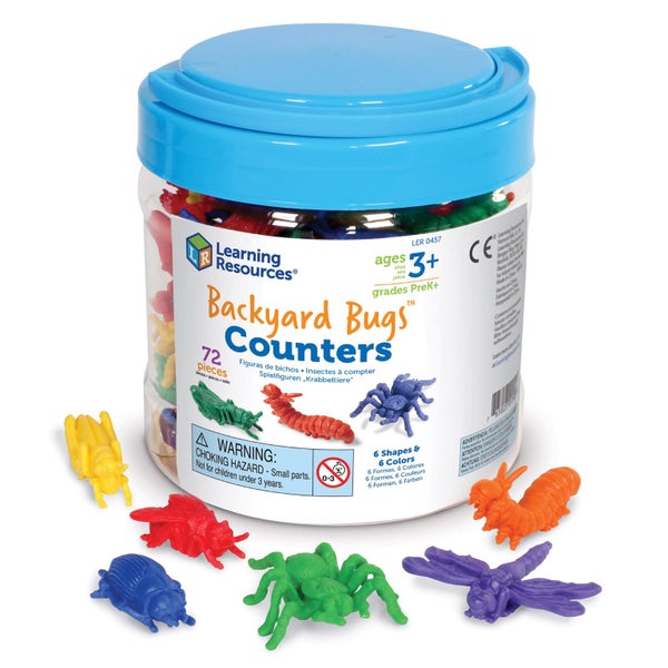Learning Resources Backyard Bugs Counters - 72 Pieces, Ages 3+ Counting and Sort Carousel 1