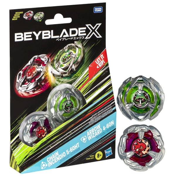 Beyblade X Chain Incendio 5-60HT and Arrow Wizard 4-60N Top Dual Pack Set Carousel 2