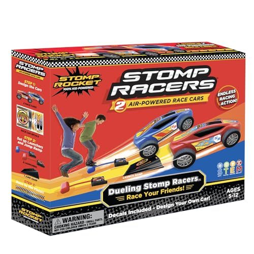 Stomp Racers Air Powered Race Cars by Stomp Rocket, 2 Car Racer Pack - Dueling S Carousel 1