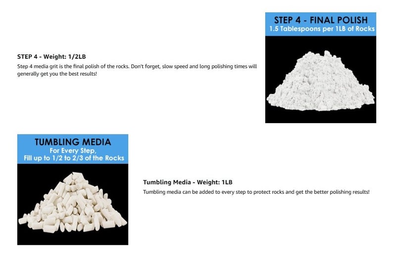 KomeStone Rock Tumbler Grits Kit 4 Lbs Sale NZ Stock Deal Carousel 9