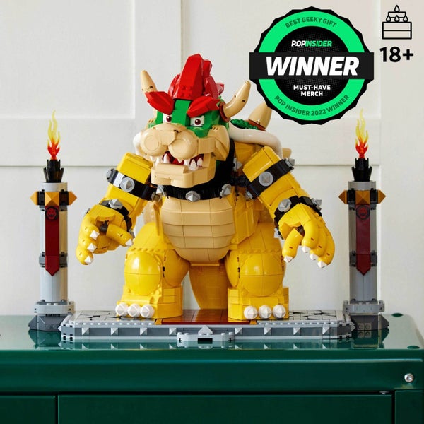 LEGO Super Mario The Mighty Bowser, 3D Build and Display Kit, Collectible Posabl Carousel 3