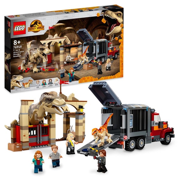 LEGO 76948 Jurassic World T. Rex & Atrociraptor: Dinosaur Escape Set with Truck, Carousel 1