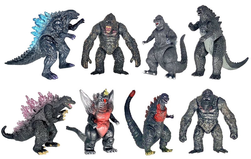 TwCare Set of 8 King Kong vs Godzilla Toys Movable Joint Action Figures King of Carousel 1