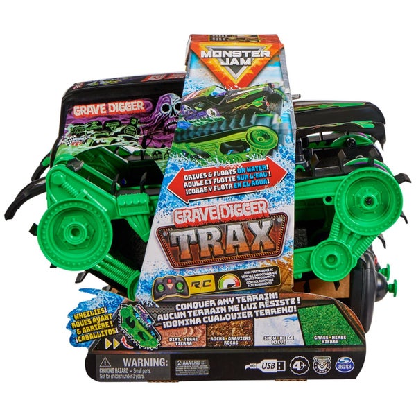 Monster Jam, Official Grave Digger Trax All-Terrain Remote Control Outdoor Vehic Carousel 3