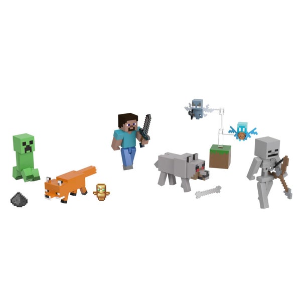 Mattel Minecraft Craft-A-Block Assortment Figures, Authentic Pixelated Video-Gam Carousel 1