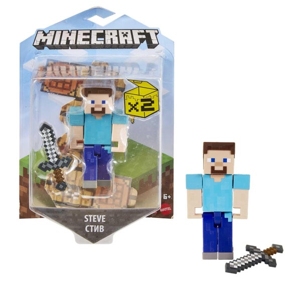 Mattel Minecraft Craft-A-Block Assortment Figures, Authentic Pixelated Video-Gam Carousel 2