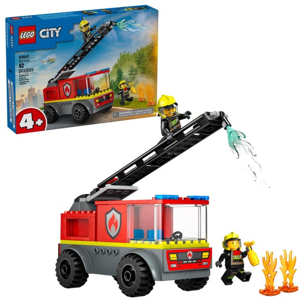 LEGO City Fire Ladder Truck Toddler Toy - Fire Truck Toy with 2 Firefighter Mini Carousel 2