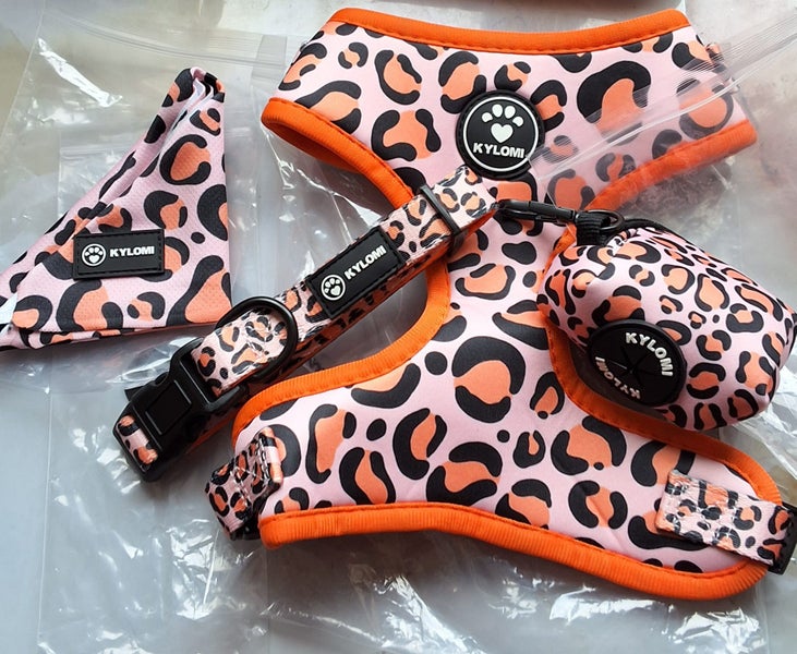 4X KYLOMI ORCHARD ORANGE NEOPRENE LEOPARD PRINT SET Carousel 1