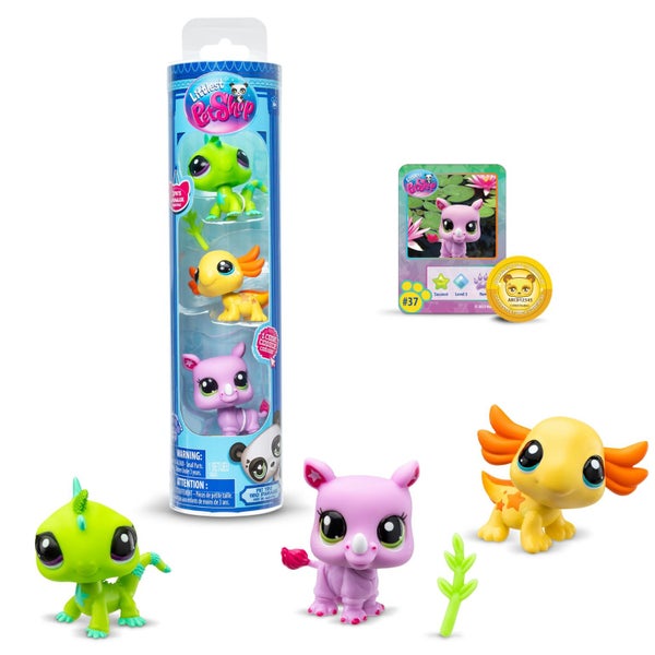 Littlest Pet Shop, LPS Wild Vibe BF00557 3 Pack Mobiled Headed Pets, Generation Carousel 1