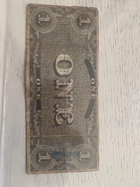 1862 confederate one dollar bank note Carousel 2