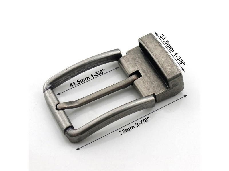 1PC 35mm Metal Brushed Men Belt Buckle Matte Brown Clip Buckle Rotatable Bottom Carousel 1