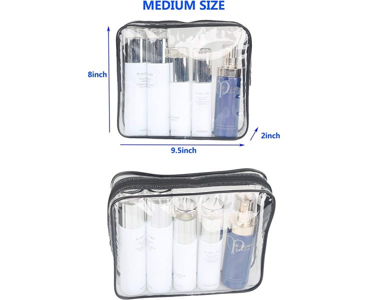 3 Pieces Large Clear Travel Bags for Toiletries, Waterproof Clear Plastic Cos Carousel 6