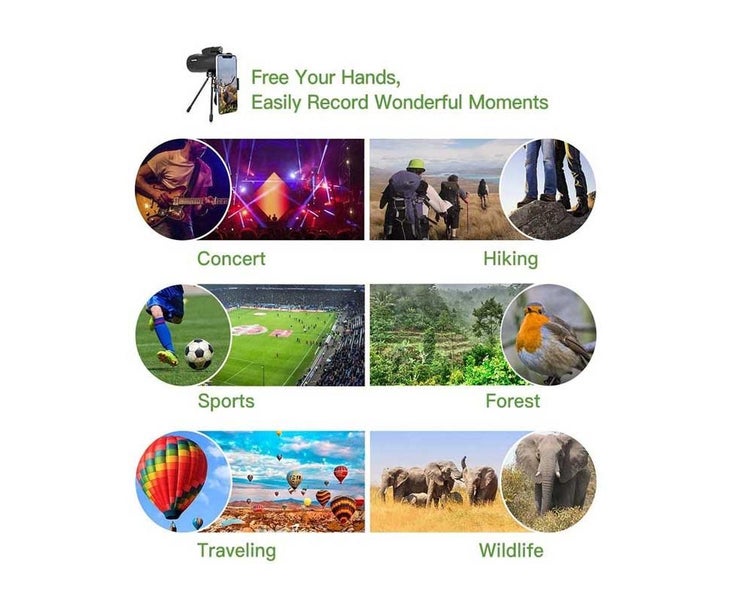 12x50 Large-Aperture Monoculars for Bird Watching Camping Trips Handheld Te Carousel 7