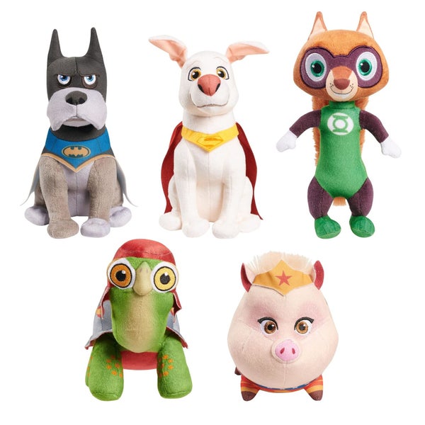 DC SUPER-PETS Small Plush 5-Piece Set Stuffed Animals, Ace, Krypto, Merton, PB, Carousel 1