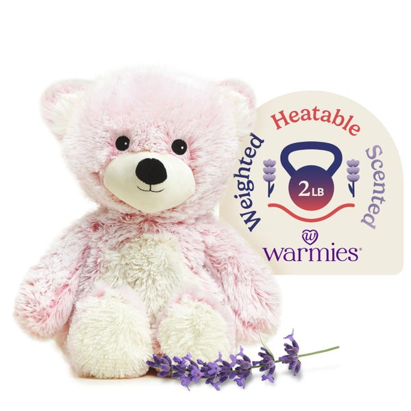 warmies Microwavable & Weighted Stuffed Animals, Pink Bear - Heated Stuffed Anim Carousel 1