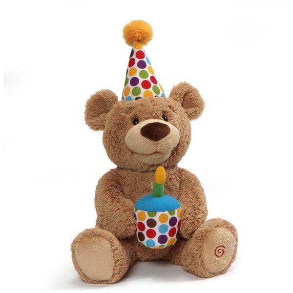 GUND Happy Birthday Teddy Bear Bear Animated Plush Toy, Glow-in-The-Dark Singing Carousel 1
