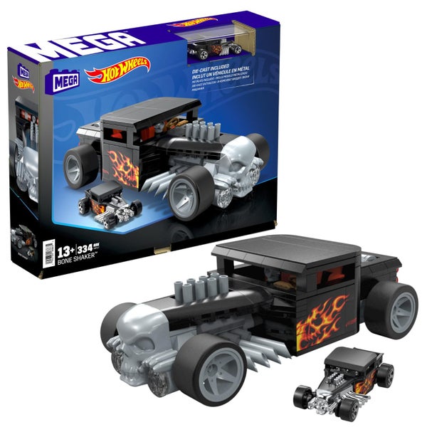 Mega Hot Wheels Race Car Building Toys Set, Bone Shaker with 334 Pieces and Meta Carousel 2