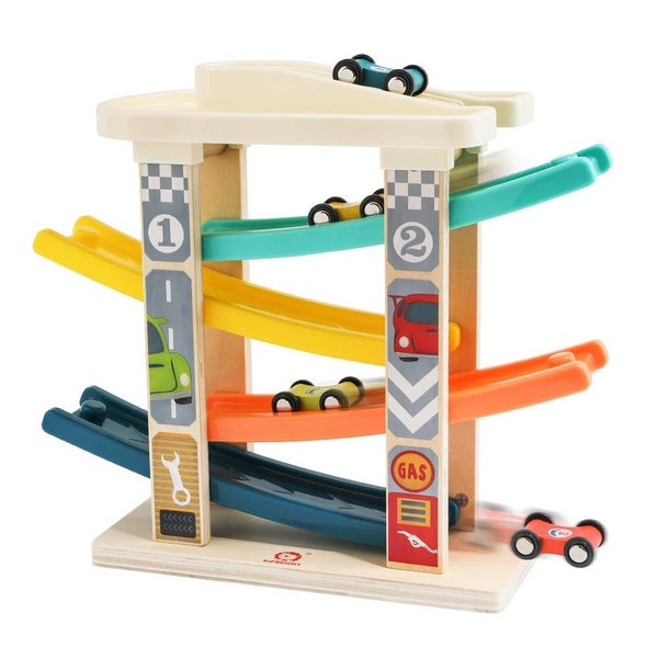 TOP Bright Toddler Wooden Race Track Car Ramp Toys for 1 2 Year Old Baby Motor S Carousel 1