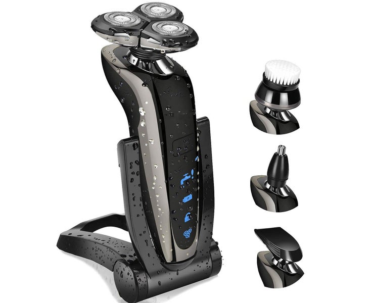 Electric Shaver Razor for Men Rechargeable Waterproof Rotary for Shaving wi Carousel 1