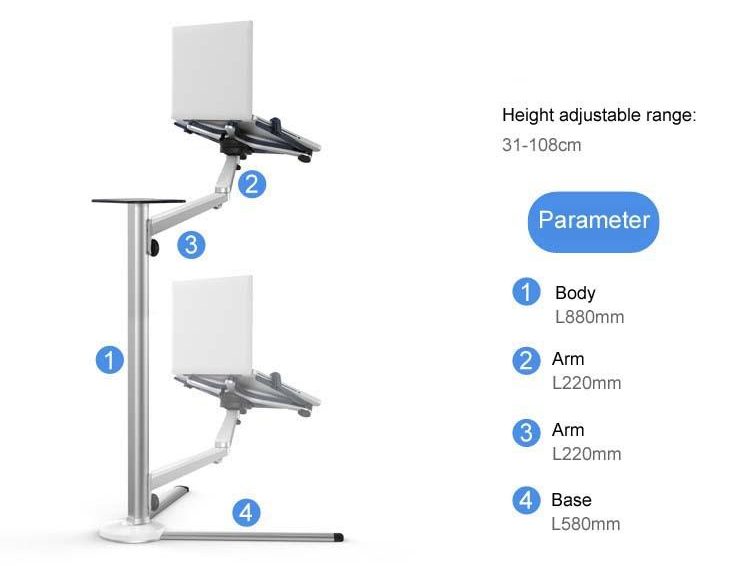 2-in-1 Laptop & Tablet Floor Stand Work & Entertainment, Anywhere You Want Carousel 2