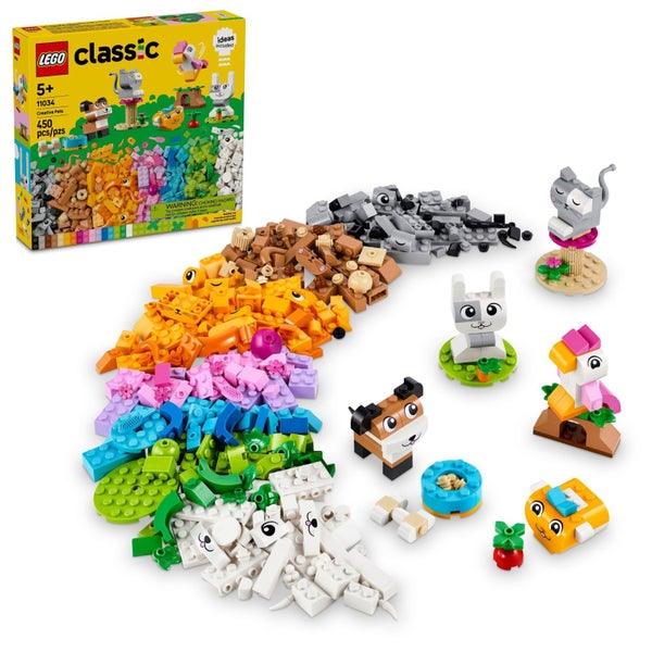 LEGO Classic Creative Pets, Building Brick Animals Toy, Kids Build a Dog, Cat, R Carousel 1