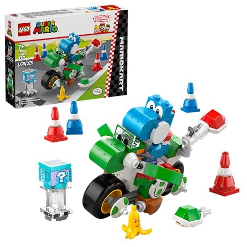 LEGO Super Mario: Mario Kart Yoshi Bike - Building Toy Set for Kids, Boys and Gi Carousel 1