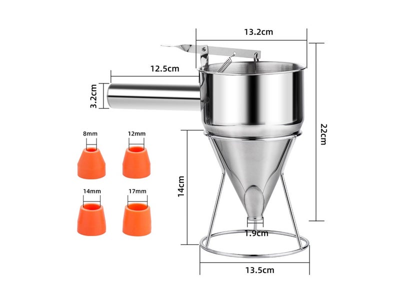 Stainless Steel Funnel With Stand, Stainless Steel Funnel Cake Dispenser with St Carousel 2