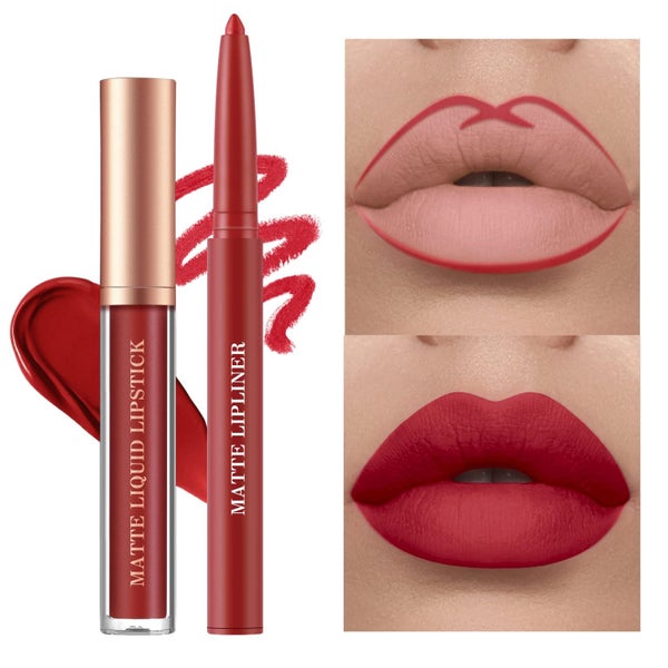 BestLand 6Pcs Matte Liquid Lipstick + Lip Liner Pens Set, One Step Lips Makeup K Carousel 2