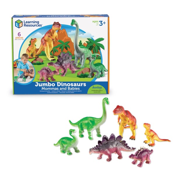 Learning Resources Jumbo Dinosaurs I Mommas and Babies I T-Rex, Stegosaurus, and Carousel 1