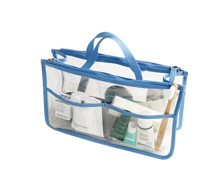 Portable Clear Handbag Purse Organizers Cosmetic Bag Travel Makeup Toiletry Carousel 1