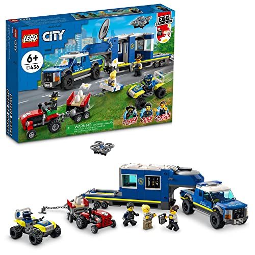 LEGO City Police Mobile Command Truck Toy with Prison Trailer, Drone, Tractor an Carousel 1