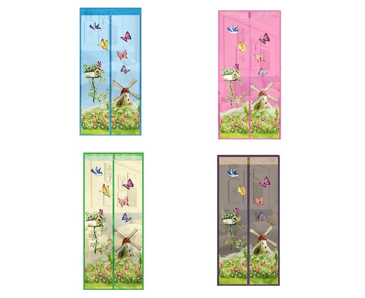 Butterfly Windmill Summer Magnetic Screen Window Door Anti Mosquito Fly Curta Carousel 2