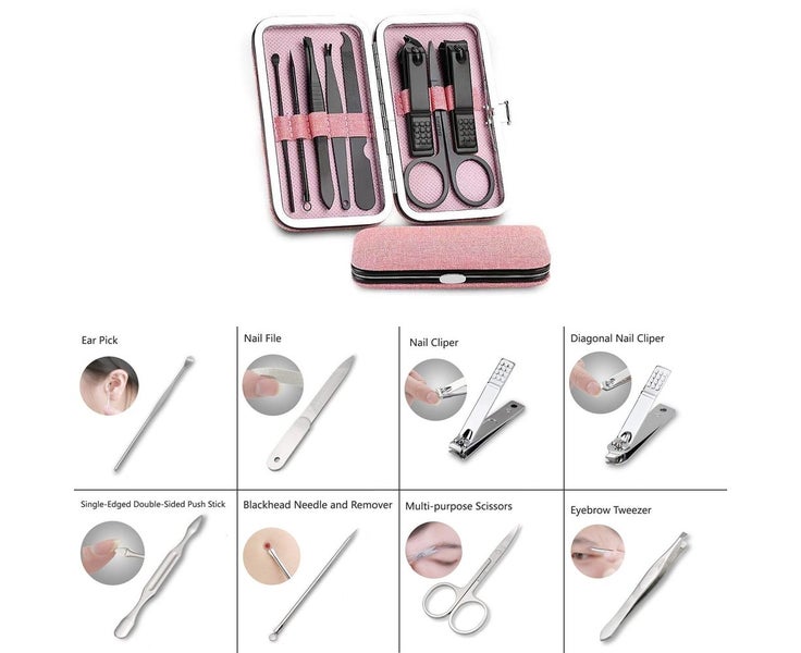 Finger Nail Kit,Grooming Kit with Nail Clippers Nail Set Pedicure Tools Trav Carousel 5