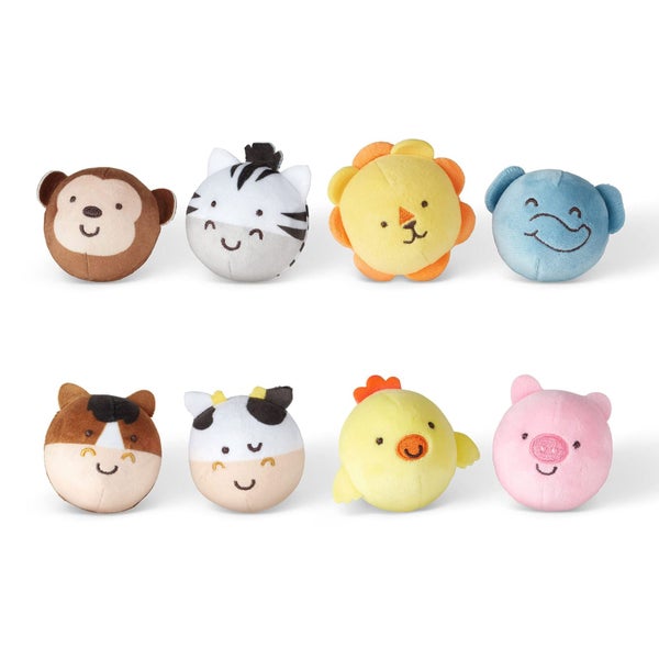 Melissa & Doug Rollables Safari and Farm Friends Infant and Toddler Toy 2-Pack Carousel 1