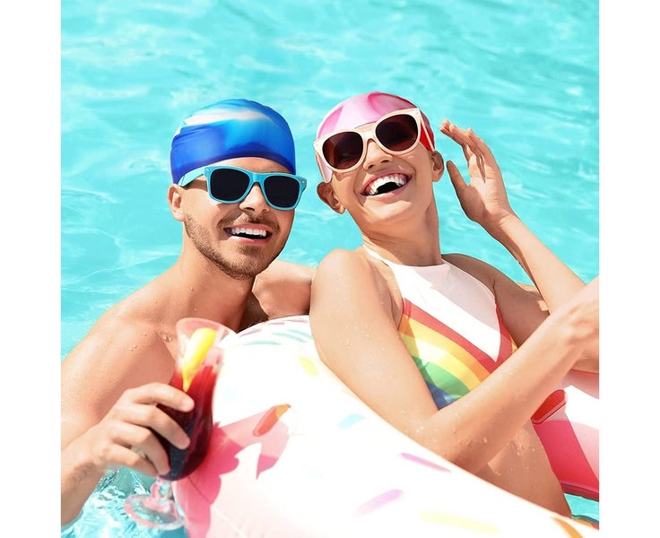 Silicone Swim Caps, 1 Pack Durable Comfortable Adult Swimming Cap Elastomer Carousel 7