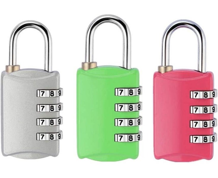 3 Pcs Combination Padlock, 4 Digit Code Padlock - Security Anti-Theft, Made Carousel 1