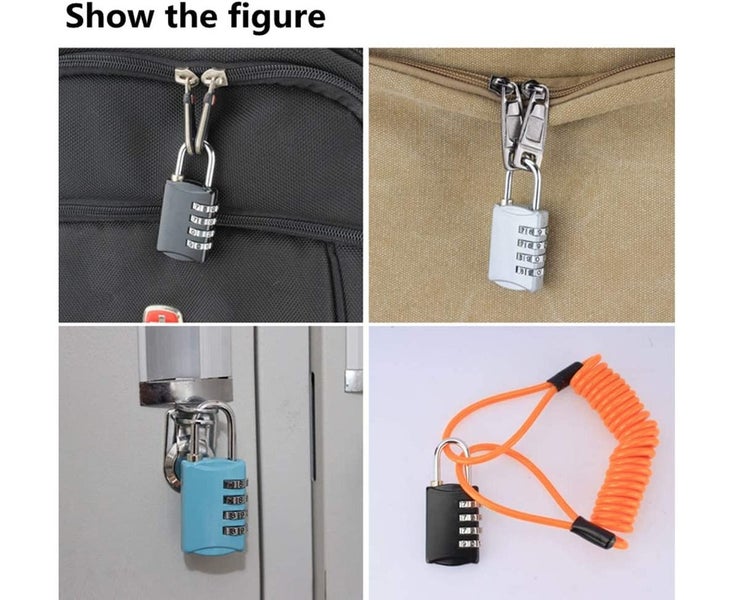 3 Pcs Combination Padlock, 4 Digit Code Padlock - Security Anti-Theft, Made Carousel 5