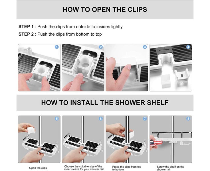 Shower Caddy, Shower Organizer for Bathroom Storage, No Drilling Required, Carousel 7