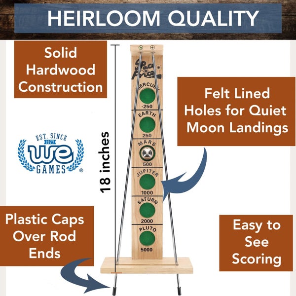 WE Games Shoot the Moon - Solid Wood, 18 in. Carousel 2