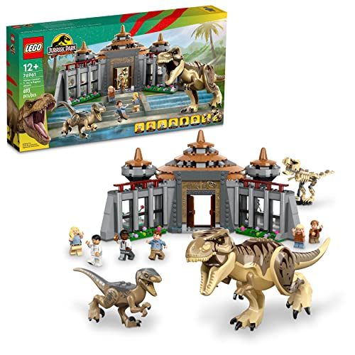 LEGO Jurassic Park Visitor Center: T. rex & Raptor Attack 76961 Buildable Dinosa Carousel 1