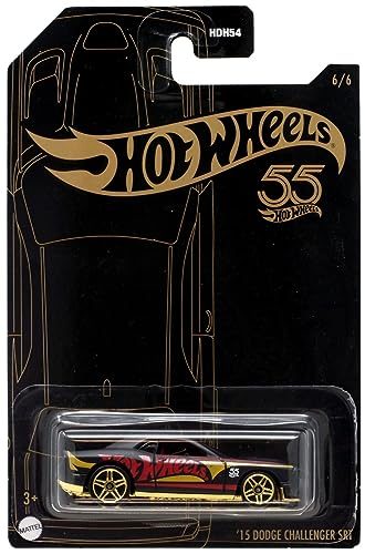 Hot Wheels 55th Anniversary Pearl & Chrome 2023 '15 Dodge Challenger SRT Diecast Carousel 1