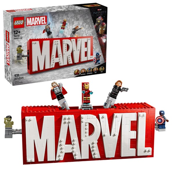 LEGO Marvel: Marvel Logo & Minifigures Building Toy - Marvel Collectible Set for Carousel 1