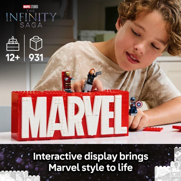 LEGO Marvel: Marvel Logo & Minifigures Building Toy - Marvel Collectible Set for Carousel 2