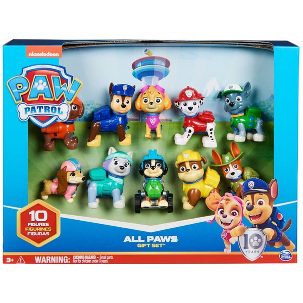 Paw Patrol, 10th Anniversary, All Paws On Deck Toy Figures Gift Pack with 10 Col Carousel 3