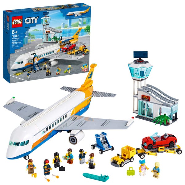 LEGO City Passenger Airplane 60262, with Radar Tower, Airport Truck with a Car E Carousel 1