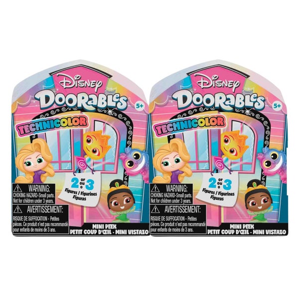 Just Play Disney Doorables Mini Peek Technicolor Takeover 2-Pack, 1.5-inch Colle Carousel 1